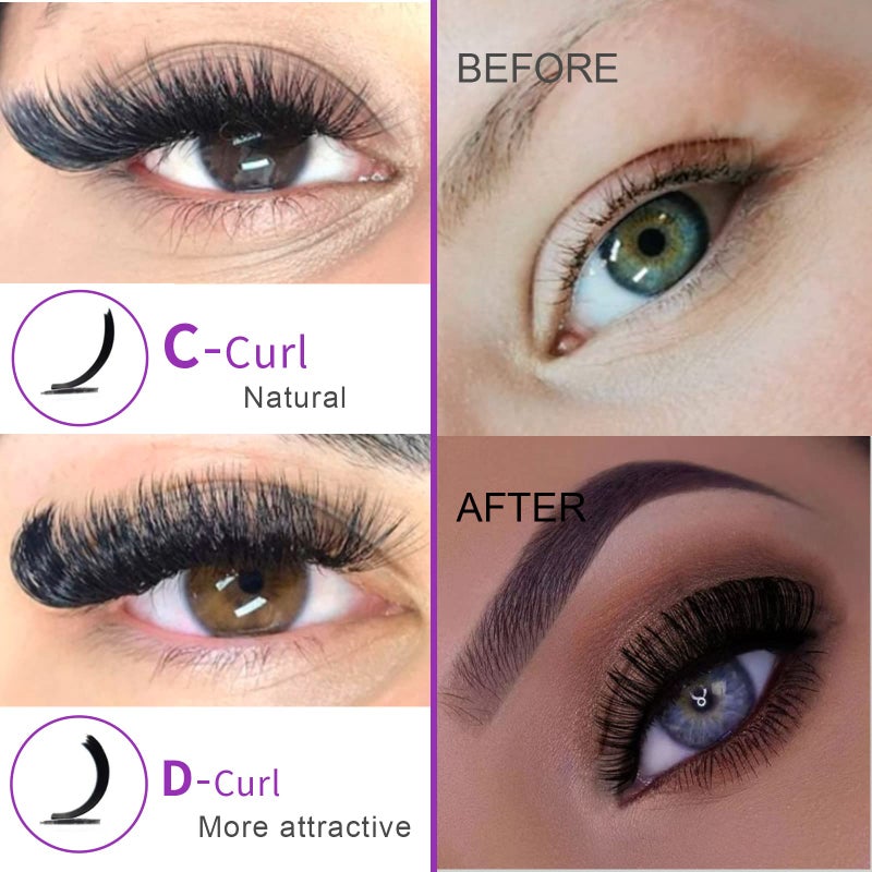 royaomis 10Pairs 3d Russian, D Curl Lash Strips, 15mm Wispy Fake Lashes that Look Like Extensions, Natural False Lashes Mink - Image 3