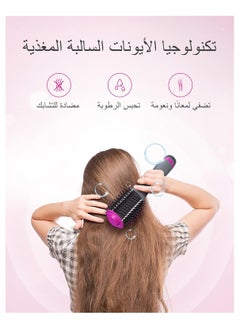 General Hair Straightening Brush, 4-in-1 Hot Air Brush for Styler and Frizz Control, 1200W One-Step Hair Dryer with 2 Replaceable Brush Heads for Straight and Curly Hair  - Image 2