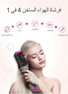 General Hair Straightening Brush, 4-in-1 Hot Air Brush for Styler and Frizz Control, 1200W One-Step Hair Dryer with 2 Replaceable Brush Heads for Straight and Curly Hair  - Image 3