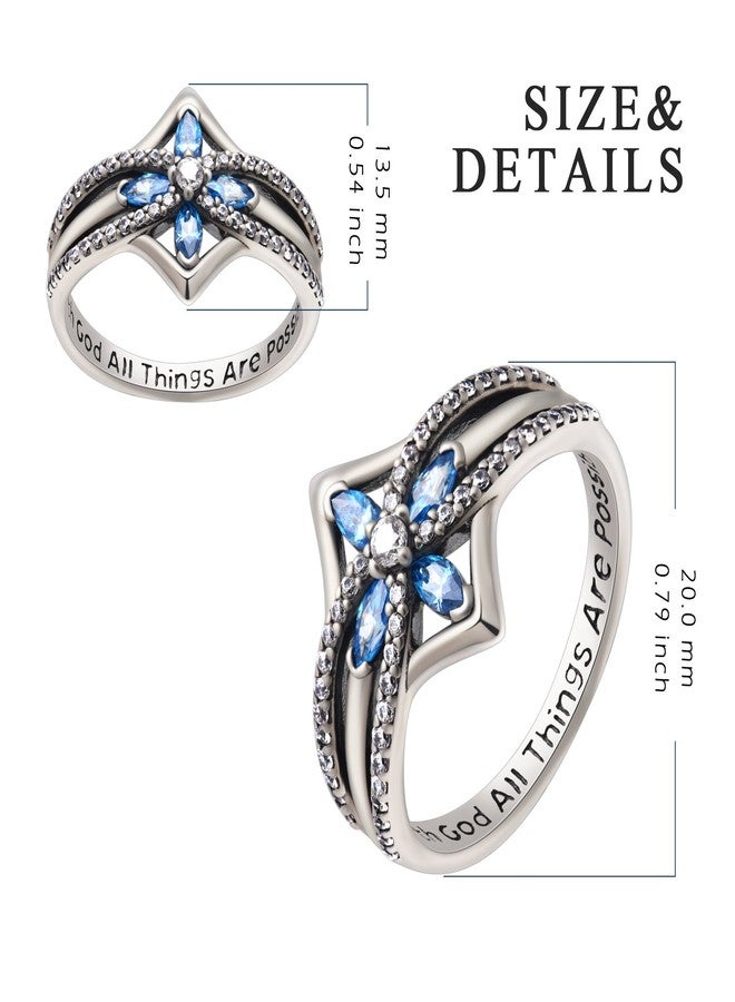 YFN Cross Ring Vintage Tone Sterling Silver With God All Things Are Possible CZ Band Rings Size 6-10 (Sterling Silver, 8) - Image 3