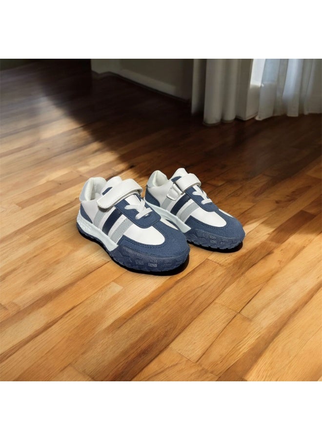 Kids Casual Sneakers Navy with Velcro & Laces – Lightweight Daily Shoes - Image 3