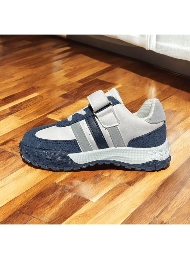 Kids Casual Sneakers Navy with Velcro & Laces – Lightweight Daily Shoes - Image 4