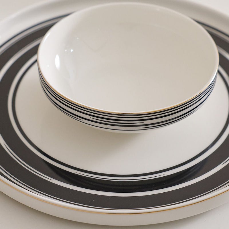 DANUBE HOME Aura Grid 32-Piece Dinner Set - Black | For Home Dining - Image 3