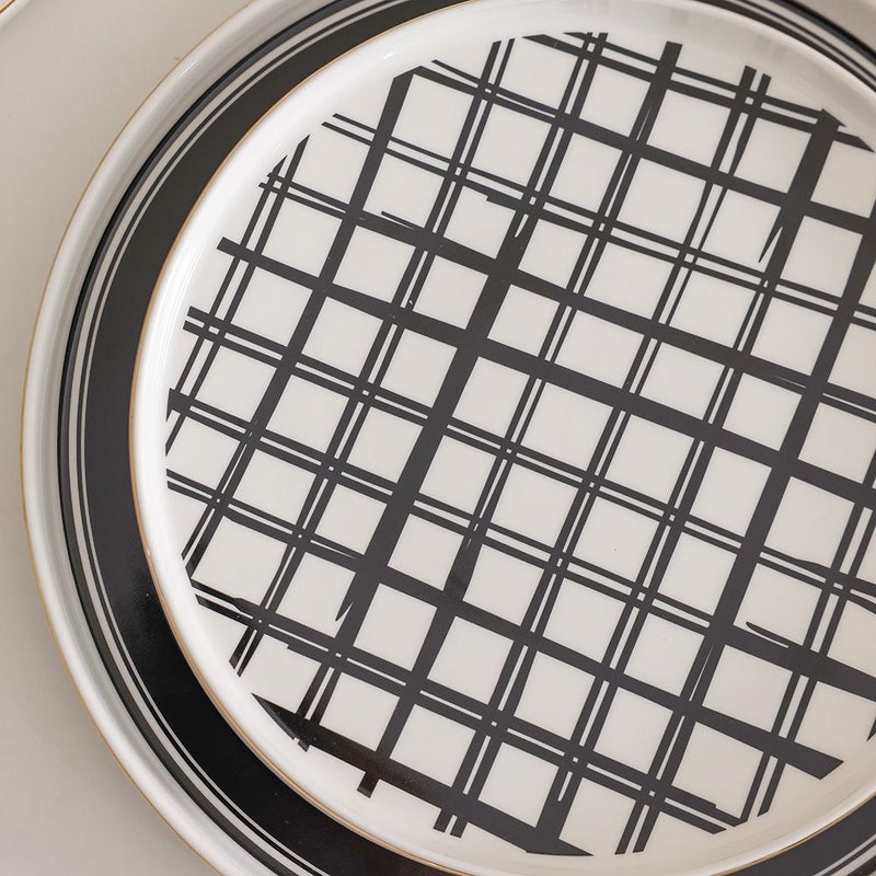 DANUBE HOME Aura Grid 32-Piece Dinner Set - Black | For Home Dining - Image 4