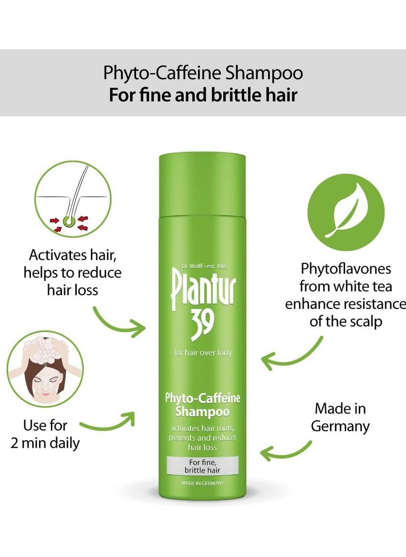 Plantur 39 - Plantur 39 Phyto Caffeine Nourishing Shampoo for Women, 8.45 fl oz, for Thinning and Fine Hair, Natural Hair Growth Shampoo with Niacin, Zinc, and White Tea Extract - Image 1
