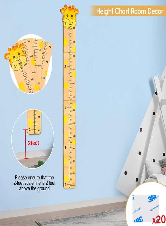 Beinou Growth Chart for Wall Wood Height Chart for Kids Height Measurement for Wall Boy Girls Height Wall Chart Growth Measuring Ruler Room Wall Decor,Yellow Giraffe - Image 5