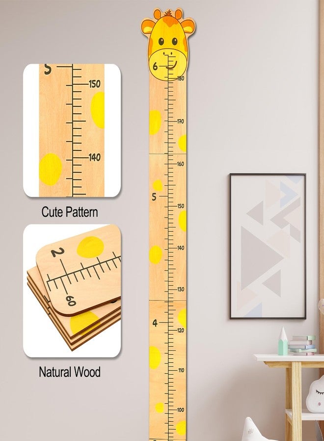 Beinou Growth Chart for Wall Wood Height Chart for Kids Height Measurement for Wall Boy Girls Height Wall Chart Growth Measuring Ruler Room Wall Decor,Yellow Giraffe - Image 4
