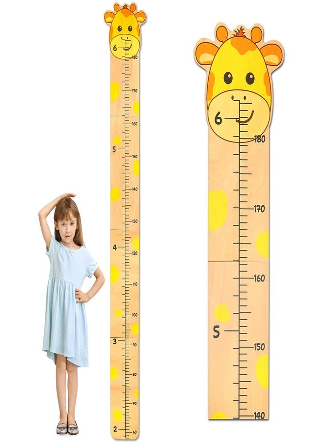 Beinou Growth Chart for Wall Wood Height Chart for Kids Height Measurement for Wall Boy Girls Height Wall Chart Growth Measuring Ruler Room Wall Decor,Yellow Giraffe - Image 1