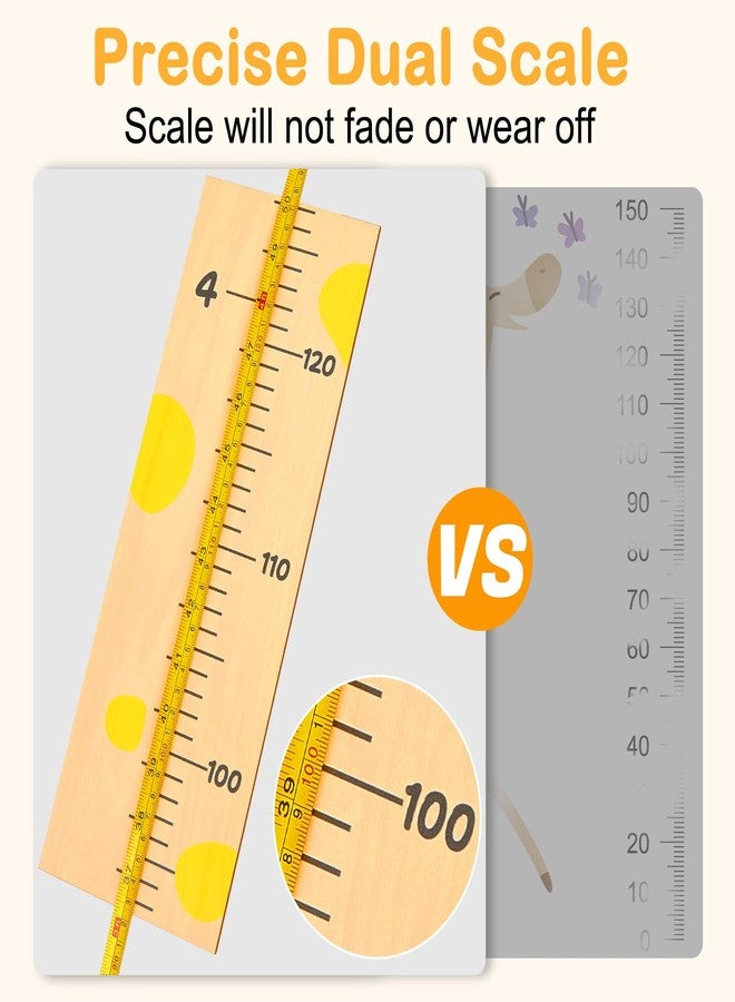 Beinou Growth Chart for Wall Wood Height Chart for Kids Height Measurement for Wall Boy Girls Height Wall Chart Growth Measuring Ruler Room Wall Decor,Yellow Giraffe - Image 3