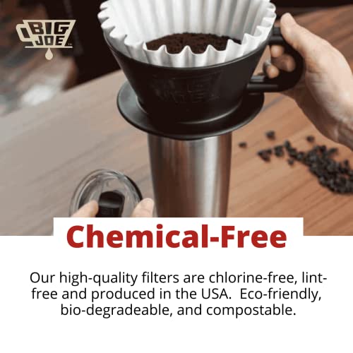 Big Joe® Large Coffee Filters (500 Count) - Tall Walled Commercial Coffee Filters (4 ¼ Inch base, 2 ¾ Inch Walls, 9 ¾ Inch Laying Flat) - Compatible with BUNN and 12-Cup Home & Commercial Machines - Image 4