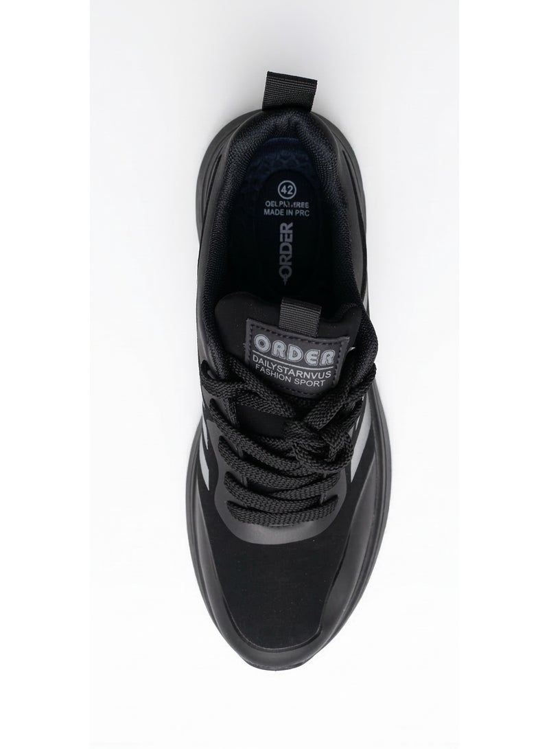 ORDER  Active Men's Running Shoes - Lightweight & Breathable Sports Sneakers - (0D-PU-2005) Black - Image 5