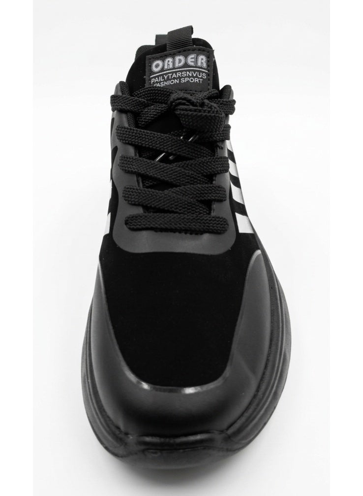 ORDER  Active Men's Running Shoes - Lightweight & Breathable Sports Sneakers - (0D-PU-2005) Black - Image 1
