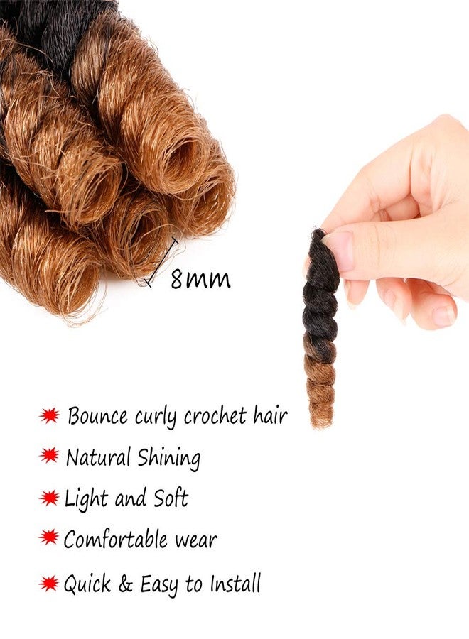 MIMAN 5 Packs 10 Inch Short Crochet Hair Braiding 8MM Curly Crochet Braids Synthetic Hair Extension for Women DIY Mohawk Afro Braided Hairstyle (Black to Blonde #1B/27) - Image 4