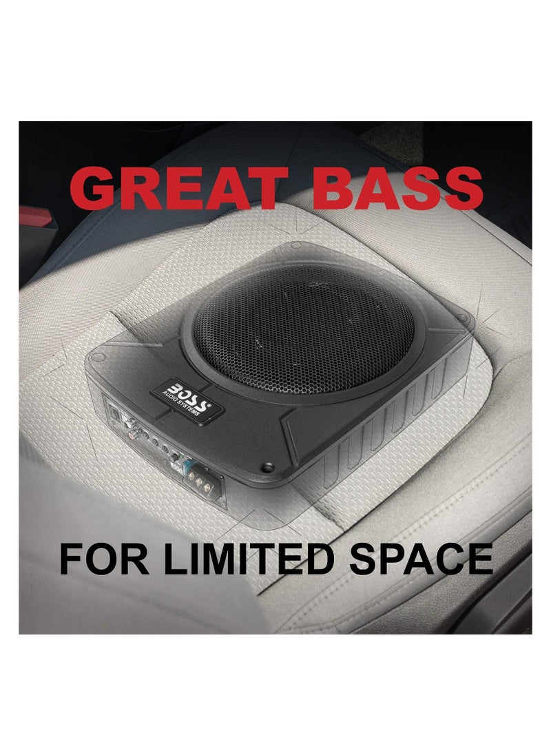 Audio Systems BAB10 Amplified Car Subwoofer - 1200 Watts Max Power, Low Profile, 10 Inch Subwoofer, Remote Subwoofer Control, Great for Vehicles That Need Bass But Have Limited Space