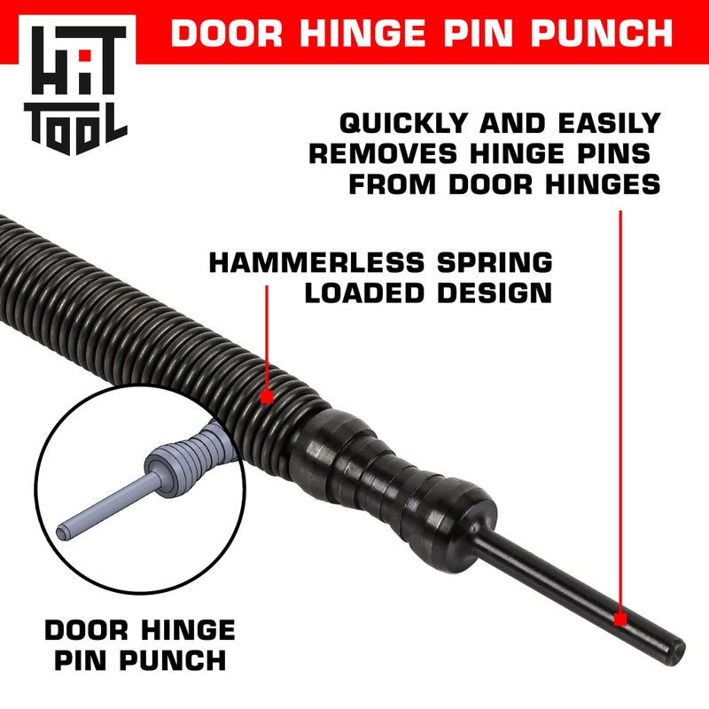 Hit Tools Hammerless Spring Tool Brass Pin Punch Set: 1/16” x 1 3/8” Tip, 3/32” x 1 3/8” Tip, 1/8” x 1 3/8” Tip & 5/32” x 1 3/8” Tip Punch - Image 4