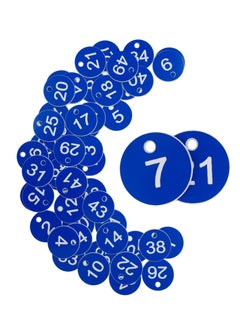 Generic Plastic ID Number Tags, Engraved Tags Key Tags Without Key Rings for Locker Dorm Hotel Bar Restaurant Club Restaurant Table Numbers (1-50, Blue)  - Image 1