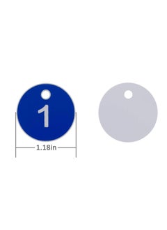 Generic Plastic ID Number Tags, Engraved Tags Key Tags Without Key Rings for Locker Dorm Hotel Bar Restaurant Club Restaurant Table Numbers (1-50, Blue)  - Image 2