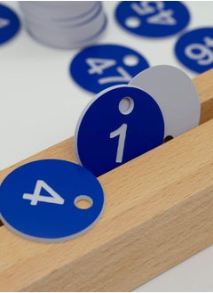 Generic Plastic ID Number Tags, Engraved Tags Key Tags Without Key Rings for Locker Dorm Hotel Bar Restaurant Club Restaurant Table Numbers (1-50, Blue)  - Image 5