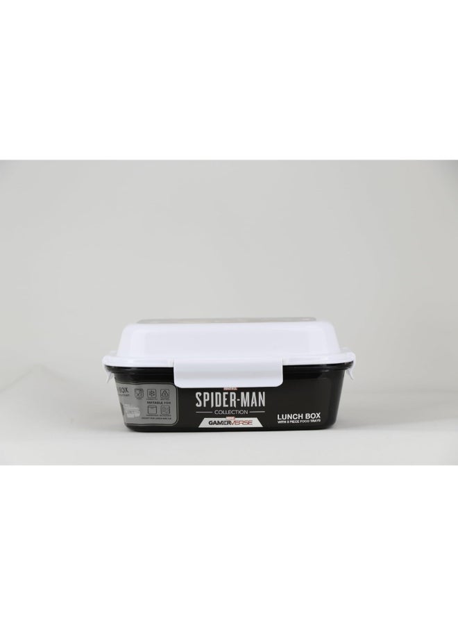 SunCe Marvel Spiderman 4-Clip Closure Lunch Box Black and White 5.9 x 3.54 x 8.66 Inch SUNS-4404MSL  - Image 2
