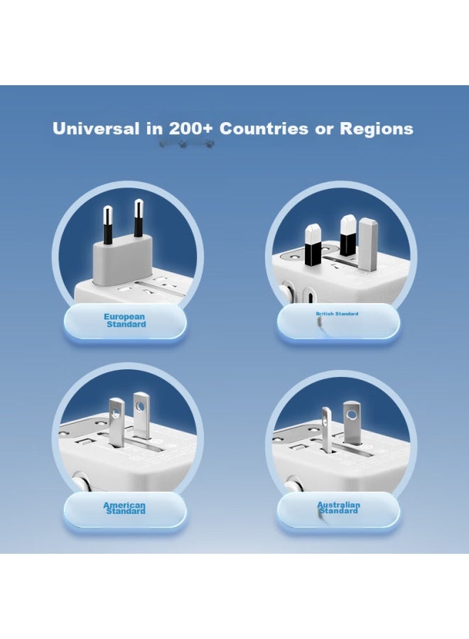 Bull 15w Usb Multi-country Travel Adapter/global Universal Converter Plug/adapter For Foreign Countries And Some Regions, European Standard, American Standard, Australian Standard, British Standard Gn-l10u15 Without Switch - Image 2