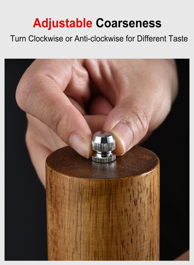 TooWoom Pepper Grinder Salt Grinder Wooden Pepper Mill Grinder w/Adjustable Coarse, 6 inch Wood Refillable Manual Pepper Grinder Mill Peppermill for Black Peppercorn, Easy Clean - Image 3