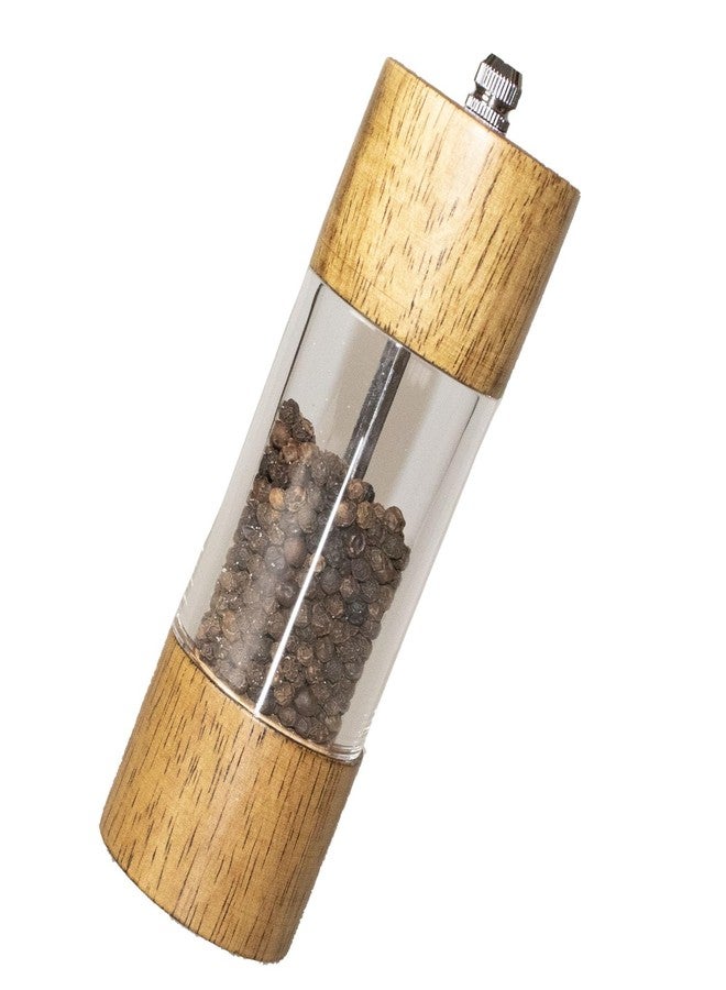 TooWoom Pepper Grinder Salt Grinder Wooden Pepper Mill Grinder w/Adjustable Coarse, 6 inch Wood Refillable Manual Pepper Grinder Mill Peppermill for Black Peppercorn, Easy Clean - Image 1