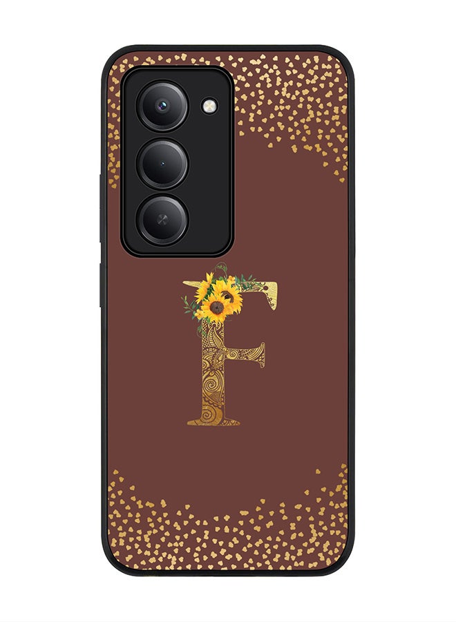 Stylizedd For Xiaomi Redmi 15 5G Case,Slim fit Camera Protection, Shockproof Thin Phone cover  - Custom Floral Monogram - F  (Brown ) - Image 1