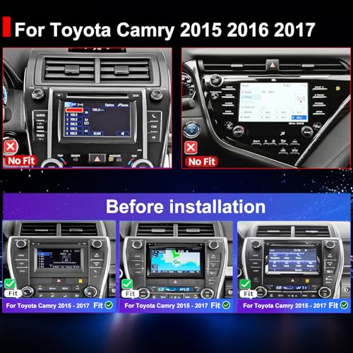 Aitrenlu 64G Upgrade Car Radio for Toyota Camry 2015 2016 2017, Android 13 Car Stereo, 10 Inch Touch Screen Wireless CarPlay & Android Auto, Bluetooth 5GWiFi GPS Navigation FM Backup Camera Fit J.B.L Version - Image 3