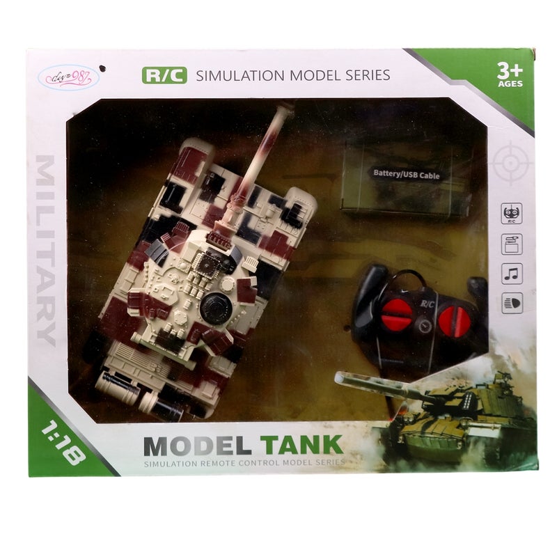 Model Tank 1:18 with Remote Control - DY987-T7 - Image 2