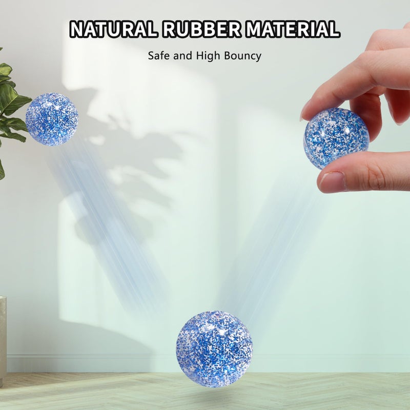 Pllieay 24pcs Glitter Bouncy Balls, 32mm 6 Colors Bouncy Balls for Kids Party Favors & Goodie Bag Fillers, Easter Bag Filling, Easter Basket Stuffers, Pinata Stuffers, Classroom Prizes, Pet Toys - Image 4