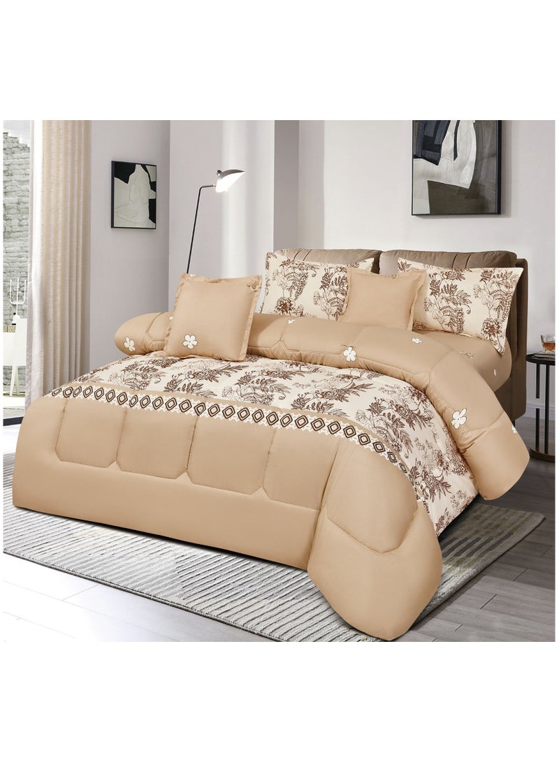 MingLi Microfiber Tree Print Double Duvet Set 6 Piece System Premium Middle Fill 250 x 230 