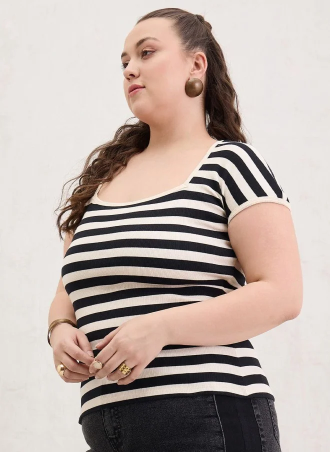 ساسافراس Striped Cotton Top for Women