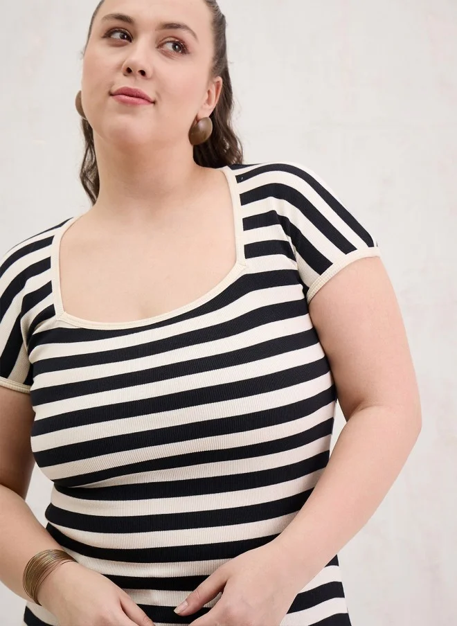 ساسافراس Striped Cotton Top for Women