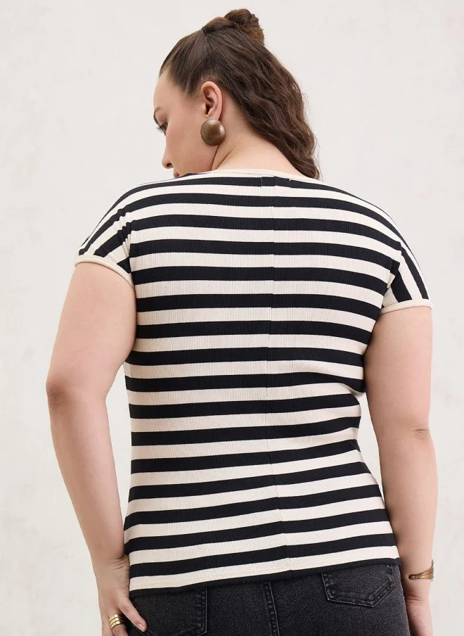 ساسافراس Striped Cotton Top for Women