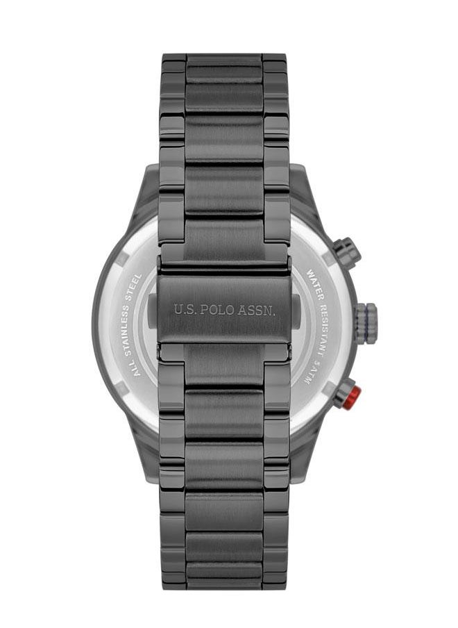 U.S. Polo Assn. Men's 46mm Stainless Steel Watch with Polished Green Dial & Brown Leather Strap - USPA1014B-11  - Image 3