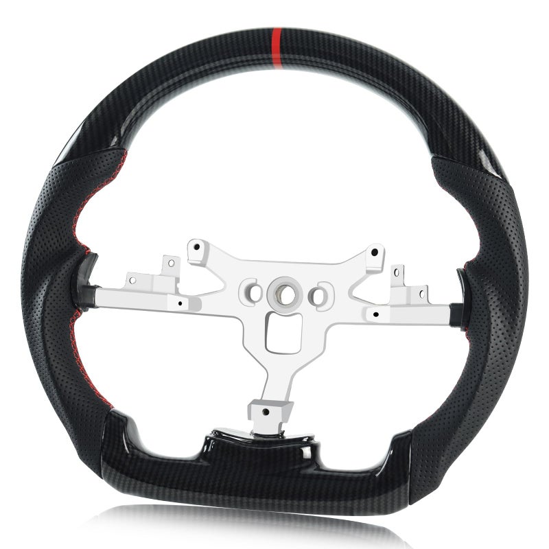 VOONKE Steering Wheel for Chevrolet Corvette C6 Black HydroDip Carbon Fiber Dshaped Flatbottom Preforated Leather Grip Steering Wheel for Corvette C6 20062011 ZR1 Z06