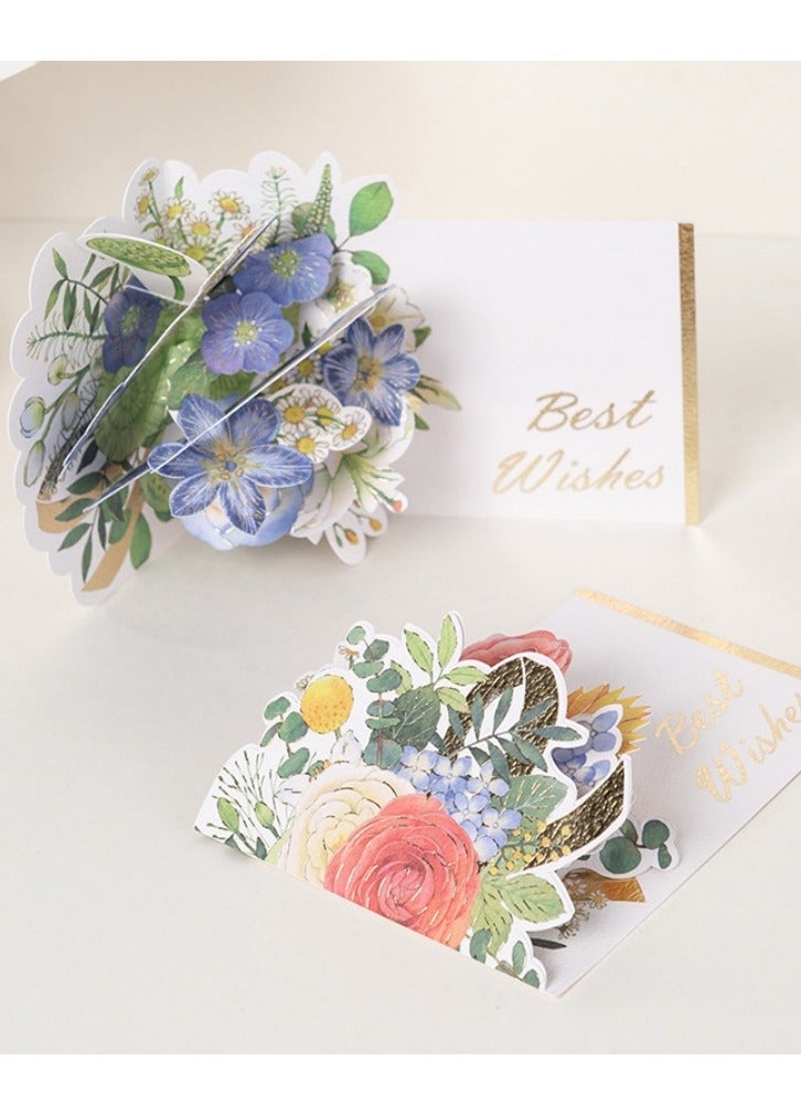 2 Pieces Greeting Card,3D Card, Pop Up Card, Romantic Theme Cards, Anniversary Cards for Wife Girlfriend Mother, Birthday Cards, Happy Holidays, Spring Card, Season's Greetings (Flower) - Image 4