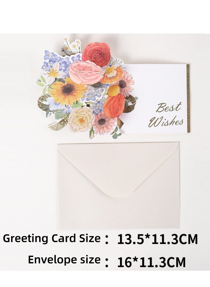 2 Pieces Greeting Card,3D Card, Pop Up Card, Romantic Theme Cards, Anniversary Cards for Wife Girlfriend Mother, Birthday Cards, Happy Holidays, Spring Card, Season's Greetings (Flower) - Image 5
