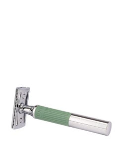 Muhle MÜHLE NEO safety razor|double edge safety razor for beginners and experienced shavers|sustainable eco-friendly and reusable|for men and women|chrome with sage green silicone grip handle  - Image 2