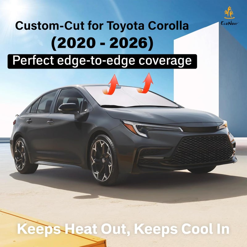 EcoNour Windshield Sunshade for Toyota Corolla 2020-2024 2025 2026 L, LE, XLE, SE, XSE, Nightshade/Apex Edition (Not for Corolla Cross) Sun Visor for Front Window Sun Shade Cover, Car Accessories - Image 2