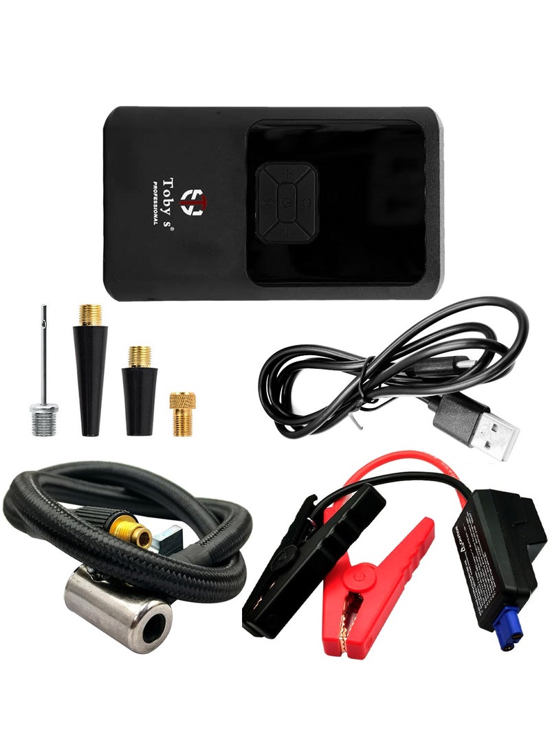 Toby's Toby's X13 10000mAh And 37WH Power Bank Powerful Jump Starter With Air Inflator Pump For Cars - Air Compressor Air Pump  - Image 2
