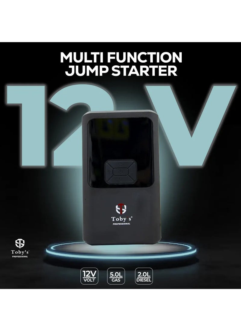 Toby's Toby's X13 10000mAh And 37WH Power Bank Powerful Jump Starter With Air Inflator Pump For Cars - Air Compressor Air Pump  - Image 4