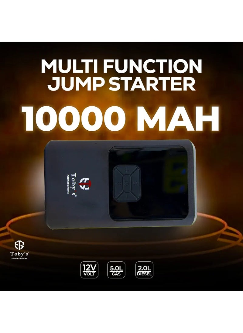 Toby's Toby's X13 10000mAh And 37WH Power Bank Powerful Jump Starter With Air Inflator Pump For Cars - Air Compressor Air Pump  - Image 3