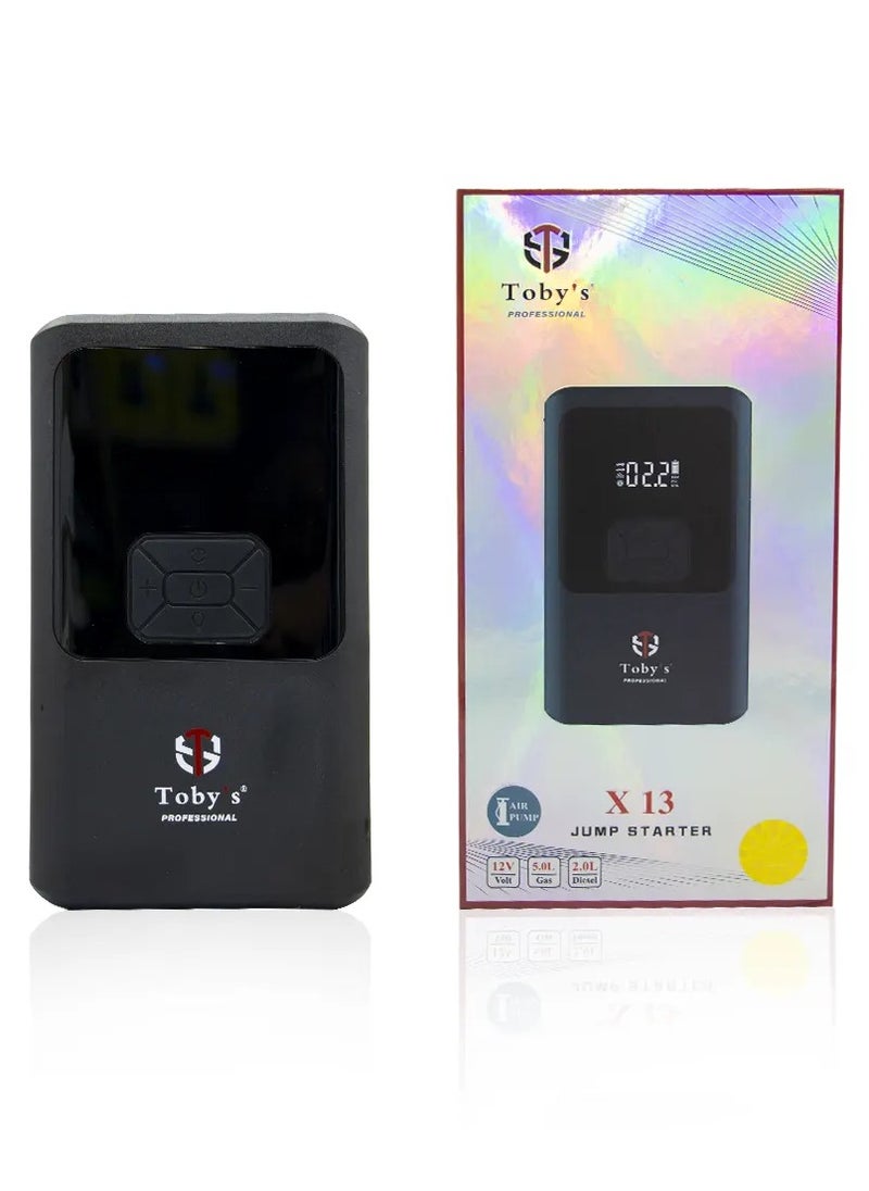 Toby's X13 10000mAh And 37WH Power Bank Powerful Jump Starter With Air Inflator Pump For Cars - Air Compressor Air Pump