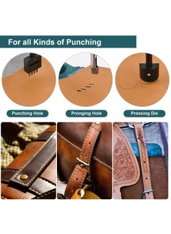 Generic Soiiw Leather Hole Puncher Hand Punching Machine Heavy Duty Manual Press Puncher Punch Tools for DIY Leather Craft Punching Holes with 1.5-13mm Clamping Chuck  - Image 2
