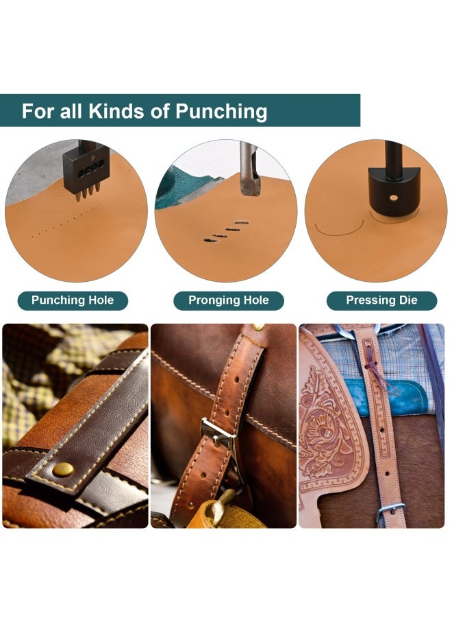 Generic - Soiiw Leather Hole Puncher Hand Punching Machine Heavy Duty Manual Press Puncher Punch Tools for DIY Leather Craft Punching Holes with 1.5-13mm Clamping Chuck - Image 1