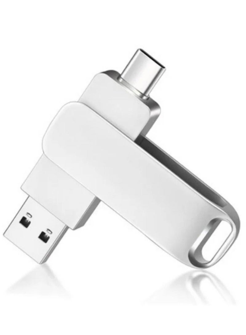 USB Flash Drive Type C Interface High Speed USB Flash Drive Dual Drive 2 in 1 Thumb Drive with Keyhole and Keychain OTG for Smartphones, Computers, Tablets, PC and Cars - Image 1