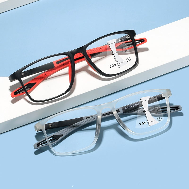 Ultra Light TR90 Progressive Multi-Focus Presbyopia Glasses – Retro Full Frame for Round Faces - Image 2