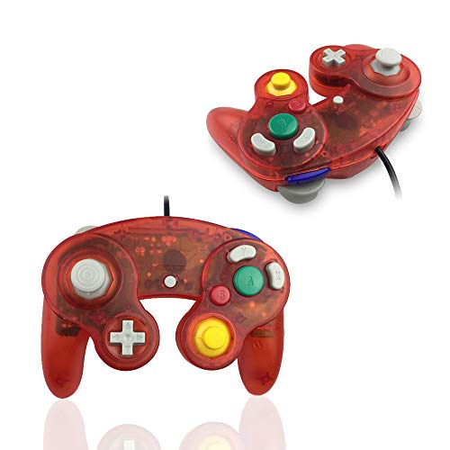 Reiso Gamecube Controller 2 Pack NGC Classic Wired Controller for Wii Game cube Console Clear Red and Clear Blue - Image 3