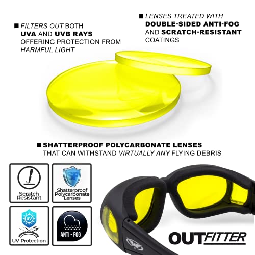 Global Vision Outfitter Padded Fit-Over Motorcycle Safety Sunglasses - Image 3